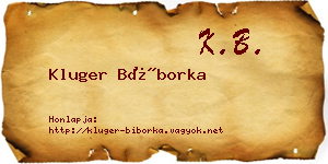 Kluger Bíborka névjegykártya